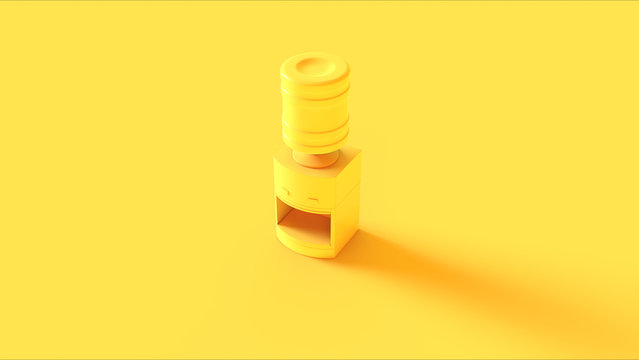 Yellow Office Water Cooler 3d Illustration 3d Render