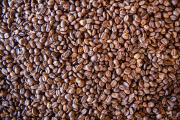 roasted coffee beans, can be used as a background,mixture of different kinds of coffee beans