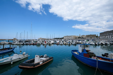 Obraz premium the port of Trani, historic medieval town in Puglia, southern Italy. 