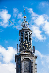 Fototapeta na wymiar The Mint Tower located at the Muntplein square in Amsterdam
