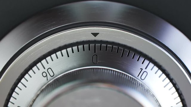 Steel safe with mechanical dial combination safe lock. Details of secure lock.