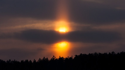 Clouds and Sunset with sun rays