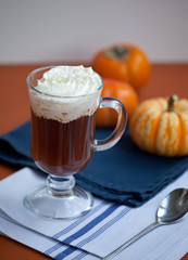 Pumpkin spiced coffee with whipped cream