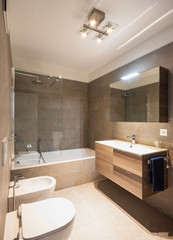 Design bathroom with elegant materials