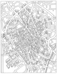 Hand drawn map of Leicester city centre