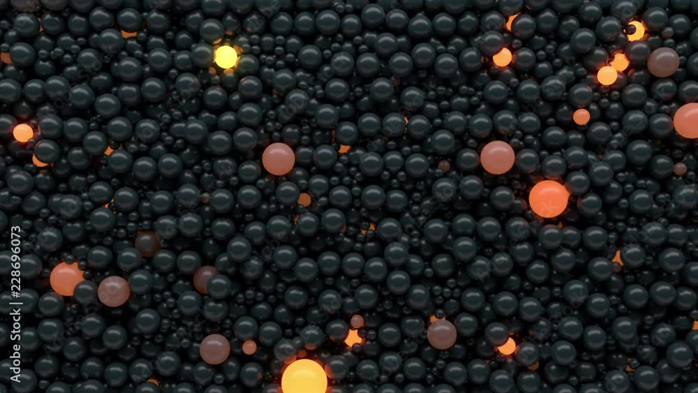 Poster 3d render abstract background with bright reflective spheres. ideas and individuality concept. objec