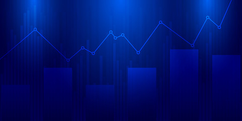 Stock market graph .Business candle stick graph chart of stock market investment trading on dark background design. Trend of graph, Bullish point. Vector illustration