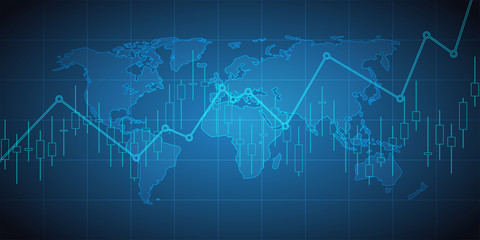 Business candle stick graph chart of stock market investment trading on background design. Stock market graph . Vector illustration
