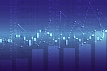 Business candle stick graph chart of stock market investment trading on background design. Stock market graph . Vector illustration