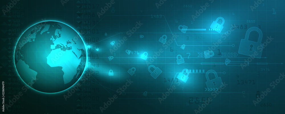Canvas Prints technology security concept. modern safety digital background. protection of personal data. vector i