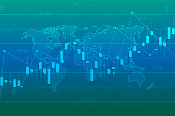 Business candle stick graph chart of stock market investment trading on background design. Stock market graph . Vector illustration