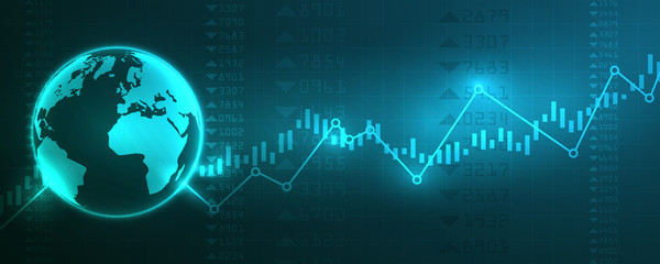 Business candle stick graph chart of stock market investment trading on background design. Stock market graph . Vector illustration