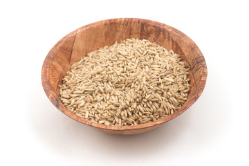 Raw wholegrain oats in a bowl