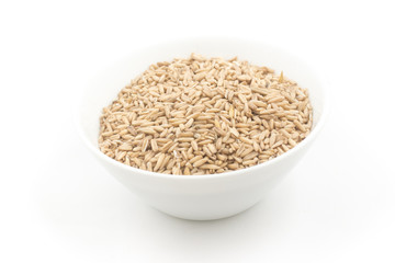 Raw wholegrain oats in a bowl