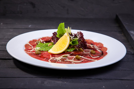 beef carpaccio with capers