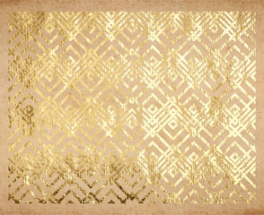 Gold on parchment oriental geometric pattern