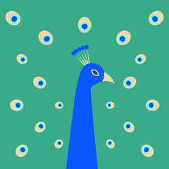 Peacock minimal art deco portrait