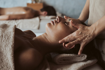 Fototapeta na wymiar Woman having a facial massage