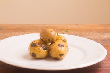 Baby potatoes cooked