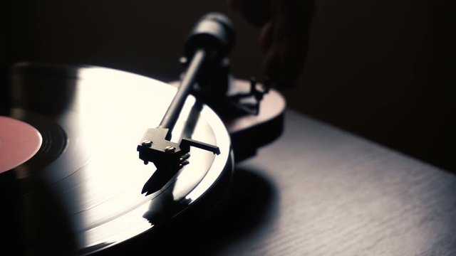 vintage vinyl record player. launch