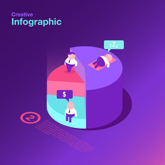 Flat design modern Infographic dashboard of business marketing. Vector illustration.