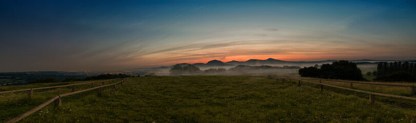 Obraz premium Panorama scene of a sunrise over the Rhine valley