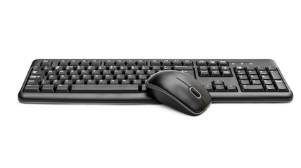 Computer mouse with keyboard on white. - 228701644