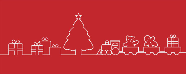Chritmas header line art vector.