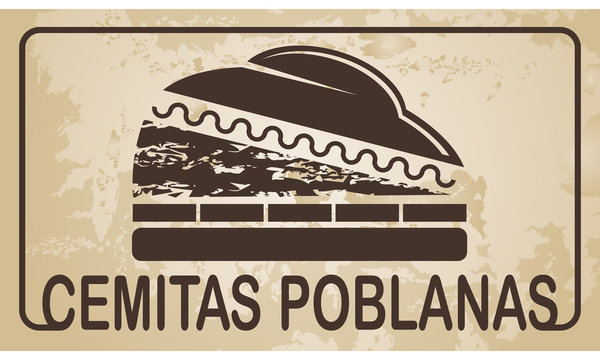 Cemitas poblanas – mexican sandwich - vector