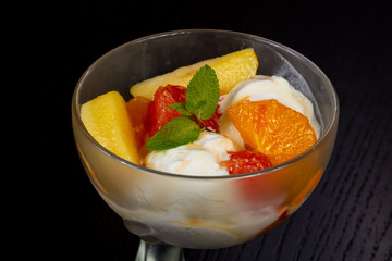 Delicious fruit ice cream