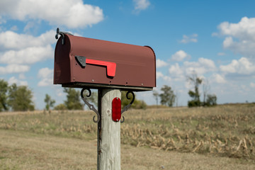 Rusty mailbox on the farm