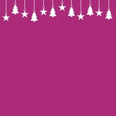 Gestreifte Weihnachtskarte mit Textfreiraum lila