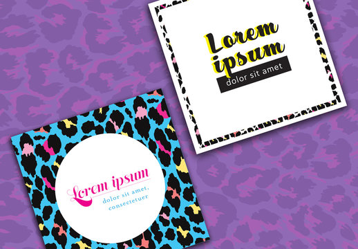 Social Media Post Layouts with Animal Prints