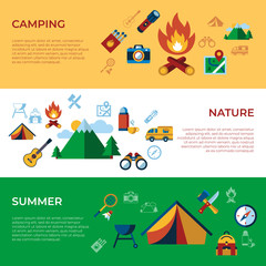 Digital vector summer camping sport