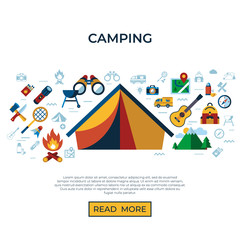 Digital vector summer camping sport