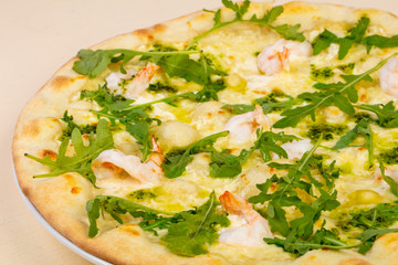 Pizza with prawn