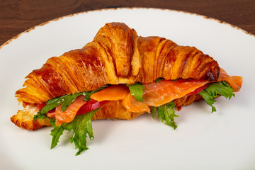 Croissant with salmon