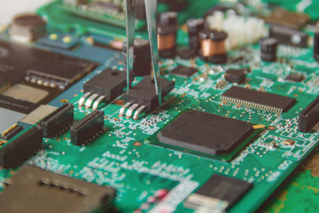 Printed Circuit Board with many electrical components