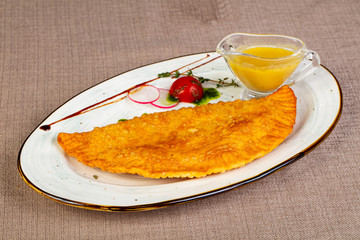 Caucasian Cheburek with meat