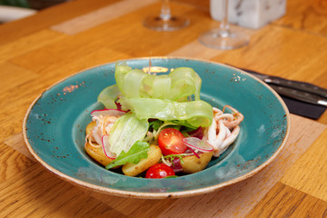 Seafood appetizer with vegetables