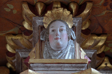 Angel on the main altar in the chapel of St. Wolfgang in Vukovoj, Croatia
