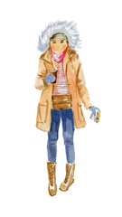 Girl with a hot drink