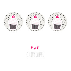 Beautiful yummy cupcake seamless background pattern. Vector illustration