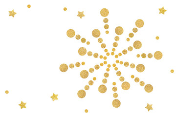 Glitter star and dot firework paper cut background - isolated