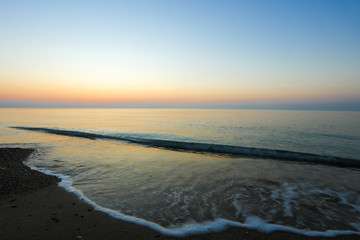 Beautiful sea landscape. Sunrise at the sea