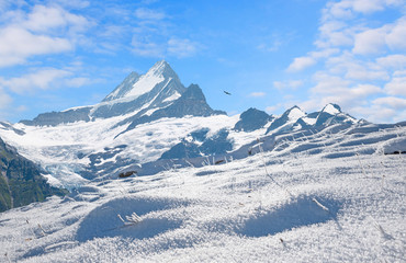 Schreckhorn Gipfel im Winter, Schweizer Alpen