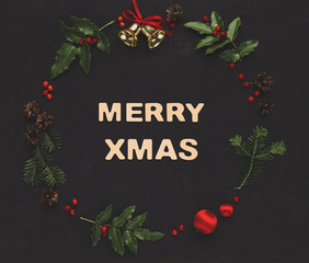Merry xmas greeting, decoration background