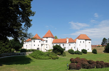 Fototapeta na wymiar Varazdin castle in the Old Town, originally built in the 13th century in Varazdin, Croatia