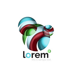 Abstract geometric logo created with overlapping smooth shapes