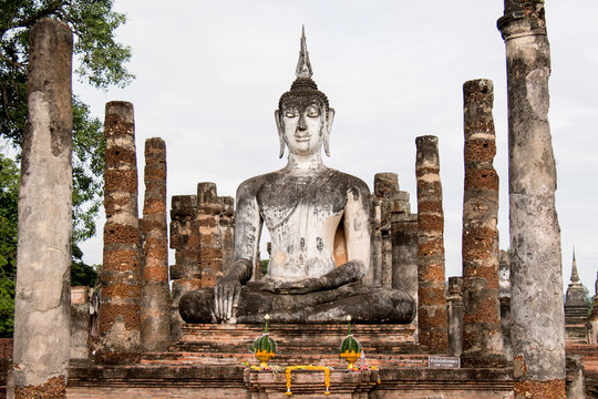 Old Buddha Statue in Sukhothai Thailand - Asia
